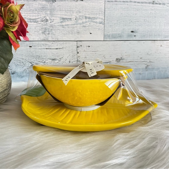 Rae Dunn DESSERT Lemon 3 PC Serving Set - Picture 4 of 6